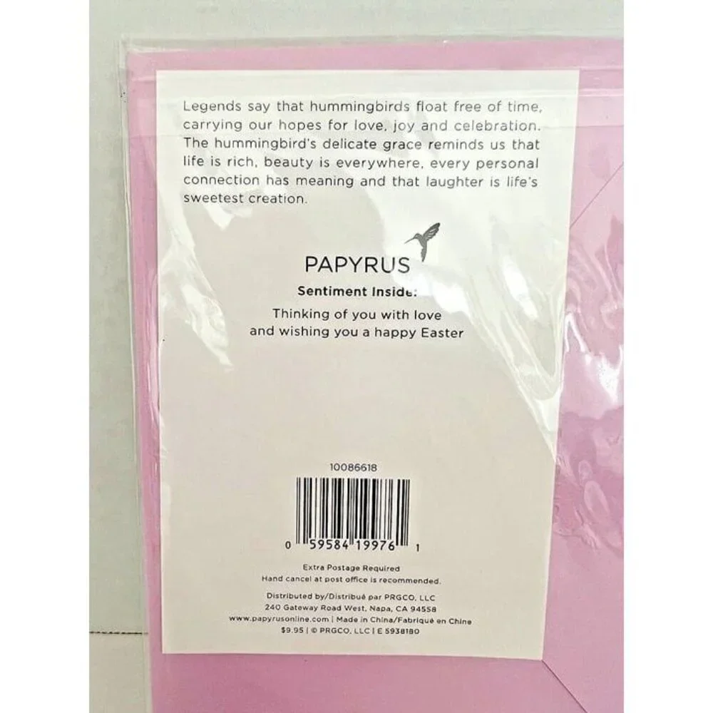 PAPYRUS Unique Greeting Card 3D Floral Spring Easter Egg Bow Purple Envelope‎